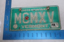 Vermont VT License Plate Tag Vanity 1991 91 Roman Numerals 1915 15 MCMXV #1