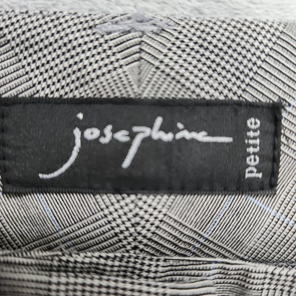 Josephine Pantalones Mujer 12 P PETITE Negro Azul Cuadros Pantalón Recto Pierna Oficina Foto 4 de 4