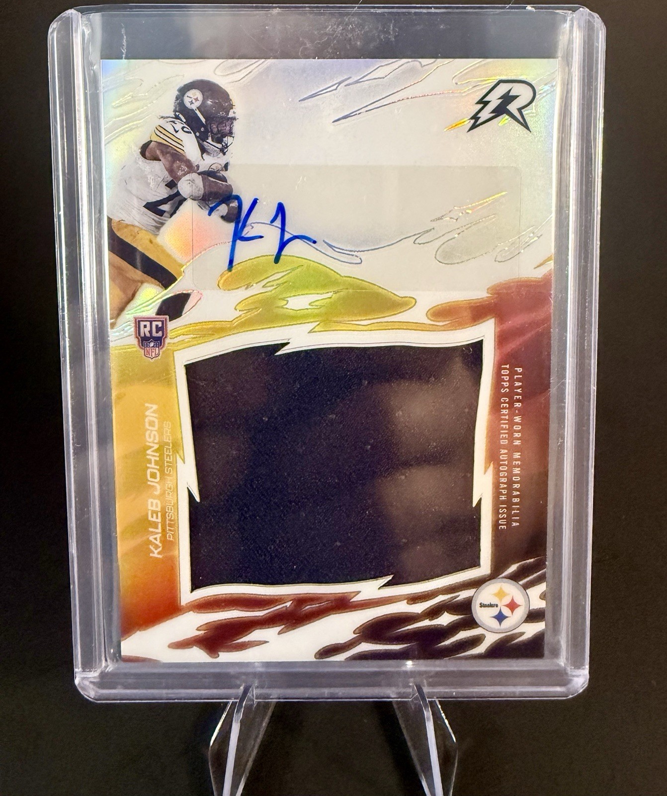 Kaleb Johnson 2025 Topps Resurgence Rookie Relic Signatures Auto RRS-KJ Steelers