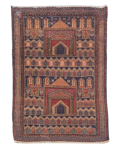 Amazing Hand Knotted Vintage Afghan Zakani Balouch Wool Area Rug 4.2 x 2.7 Ft