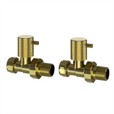 Brass Knurled Round Straight Radiator Valves SVALVEKBB