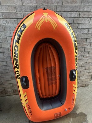 Intex Explorer 100 Inflatable Orange Raft for Water Fun and Recreation