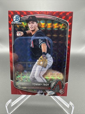 #ad Tommy Troy 2025 Bowman Draft Chrome Red Geometric BOOKEND 5 5 Diamondbacks $119.99