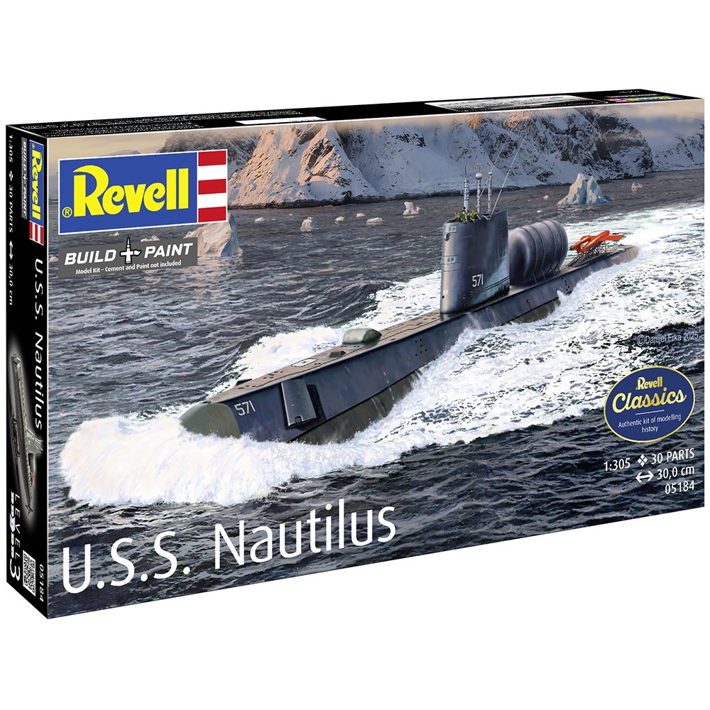 Revell Submarine Model Kit USS Nautilus Scale 1:305 Build & Paint