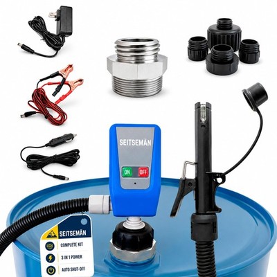 Electric 55 Gallon Drum Pump   Auto Shut-Off Nozzle, DEF Diesel Kerosene Anti...