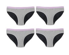 BRAND NEW Thinx Teen Period Underwear - New Moon Bikini Grey, 11/12 Super 4 PK