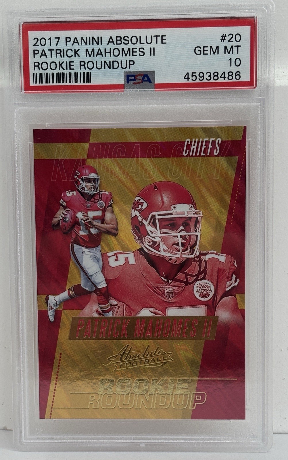 Patrick Mahomes Panini Absolute Rookie Roundup #20 Base