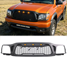 Black Front Upper Grille For 2001 2002 2003 2004 Toyota Tacoma Grill Wled Light