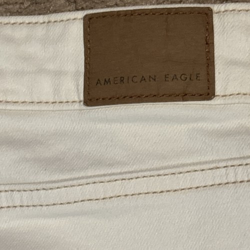 Jeans denim AMERICAN EAGLE ~ gamba larga crop TAGLIA PLUS 24R invernali bianchi avorio nuovi con etichette - Foto 4 di 9
