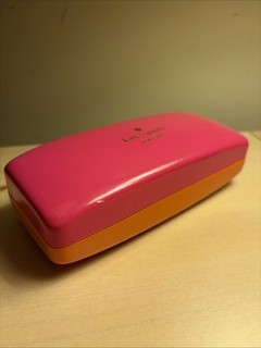 Kate Spade NY Clamshell Hard Case for Sunglasses Eyeglasses Pink Orange
