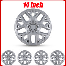 14inch Set Of 4 Silver Pp Universal Hubcaps For Steel Wheel Rim Covers Snap-on