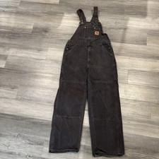 Vintage Faded Carhartt Sandstone DoubleKnee Overalls Dark Brown R06 DKB 34x32