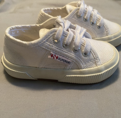 Superga Sneaker Kids 22/ US 6 White 2750 Classic Canvas Washable Lace-up Toddler