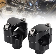 Black 1-1/2'' Tall Risers 1-1/4'' Handlebars Fit For Harley Softail FXSTC 06-Up