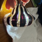 Murano  Vase GOLD & CRANBERRY Ribbon Blown Glass — photo 9