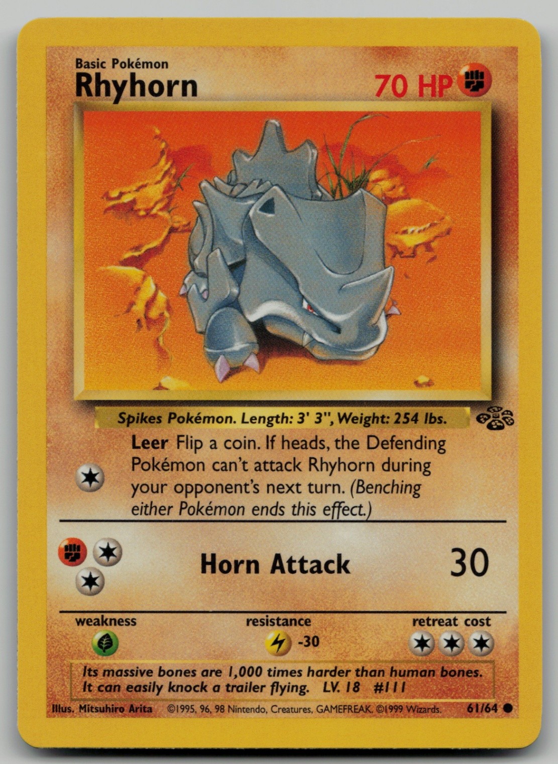 Rhyhorn Common Jungle 61/64 NM