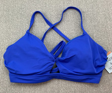 Shade Shore Underwire Cross Back Bikini Swimsuit Top Womens 38DD Royal Blue