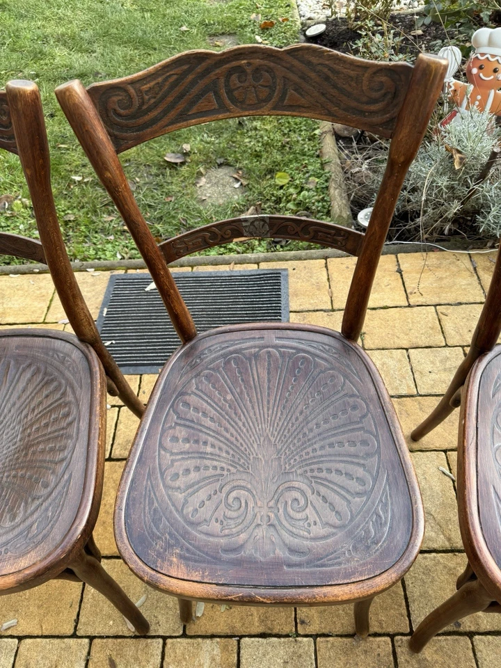 4 Wiener Kaffeehausstühle, Bugholz ? - Bild 4 von 4
