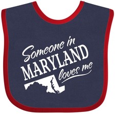 Inktastic Someone In Maryland Loves Me Baby Bib Home Grandparents Kids Love