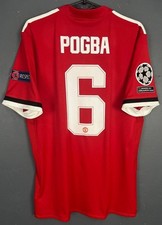 PAUL POGBA MEN FC MANCHESTER UNITED 2017/2018 UEFA SOCCER FOOTBALL SHIRT SIZE XL