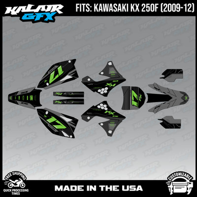 Graphics Kit for Kawasaki KX250F (2009-2012) KX 250F Axis Series - Green Shift