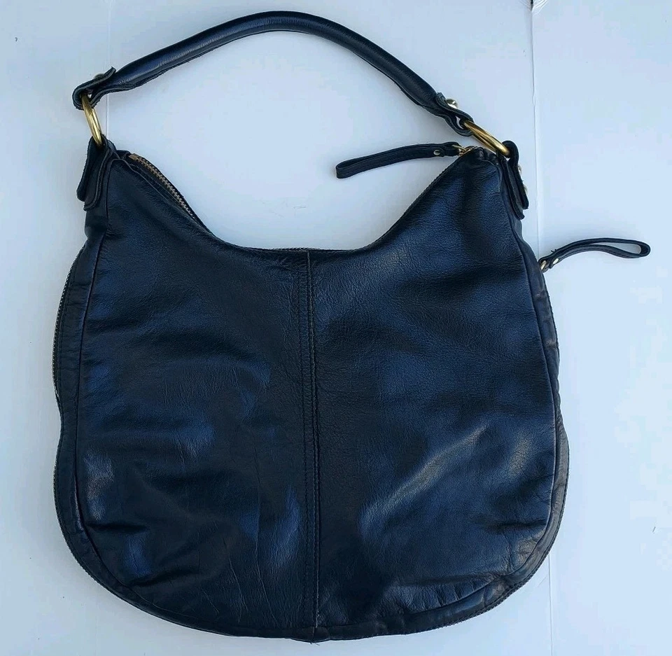 Linea Pelle Dylan 摩托车 水饺包 黑色皮革 90 年代 Y2K 状况完好  — 第 4/4 张图片