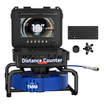 60M Pipe Inspection Camera Drain Sewer Camera 512hz Self Leveling Meter Counter