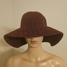Betmar Black And Burgundy Wide Brim Cloche Hat