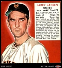 1952 Red Man #10 Larry Jansen No Tab Giants 4 - VG/EX