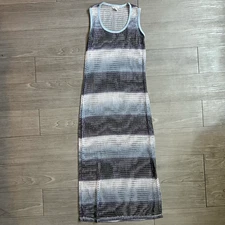 Vintage Ombre Mesh Net Maxi Dress Pool Coverup Vacation Voice Brand Size M