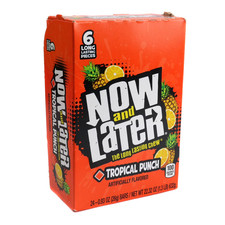 Now and Later Tropical Punch Chewy Candy Bars 24 Count 0.93 oz Each