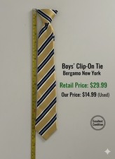 Boys' Bergamo New York Striped Clip-On Tie - Excellent Condition 