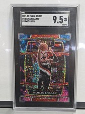 GRADED 9.5 MINT+!!! 2021-22 PANINI SELECT COSMIC PRIZM DAMIAN LILLARD #3 