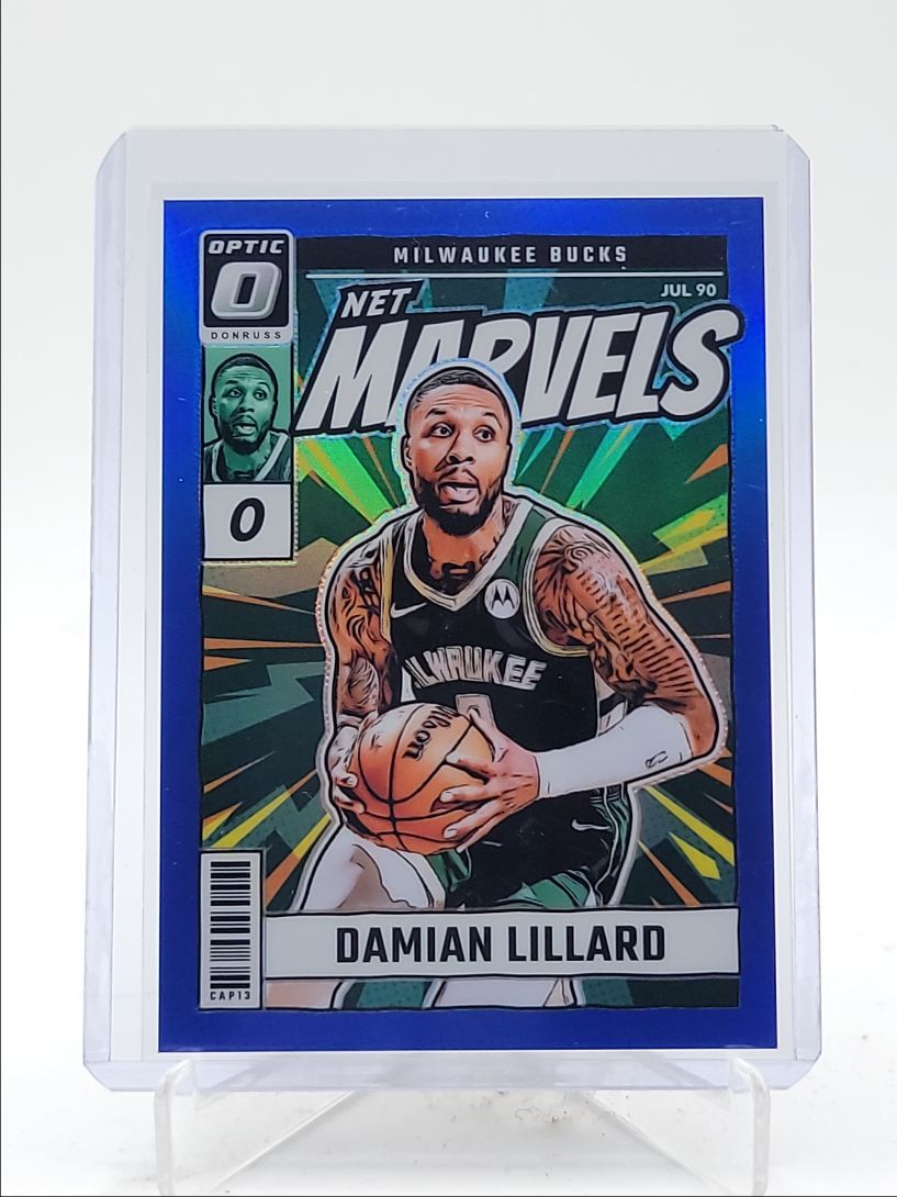 DAMIAN LILLARD 2024-25 DONRUSS OPTIC NET MARVELS BLUE PRIZM BUCKS /49 Q5393