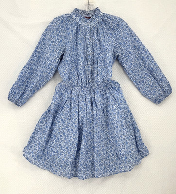 J.CREW Blue Floral Liberty Fabric Cotton D'Anjo Fit Flare Dress Sz 2XS