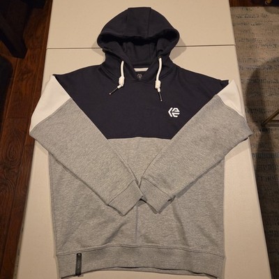 Indicode Jeans Wear The Code Mens Pull Over Hoodie. Size L, Black/Gray/White.