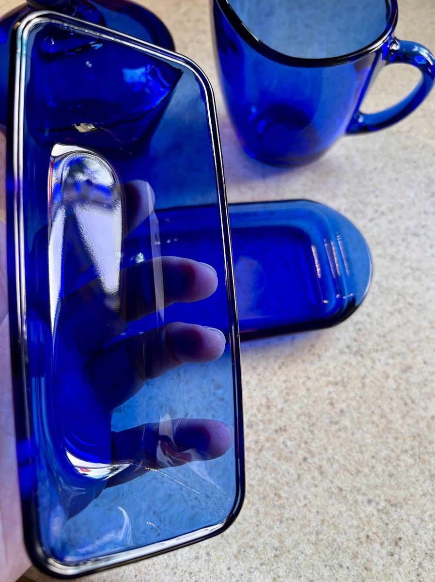Vintage Anchor Hocking COBALT BLUE 5 Piece Tablemates Set CI86579
