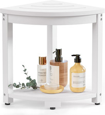 Waterproof Corner Shower Stool for inside Shower, Poly Lumber Shower Bench Seat