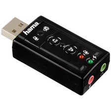 Hama USB Soundkarte 7.1 Surround Extern mit Virtual 3D Soundeffekt Notebook PC