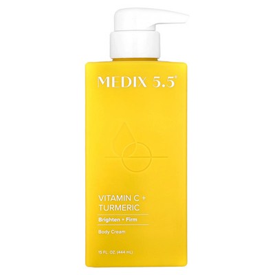 Body Cream, Vitamin C + Turmeric, 15 fl oz (444 ml)