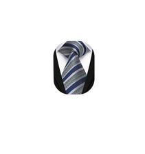Ties for Men Solid Color 3.35" Formal Business Necktie Classic D-navy Striped