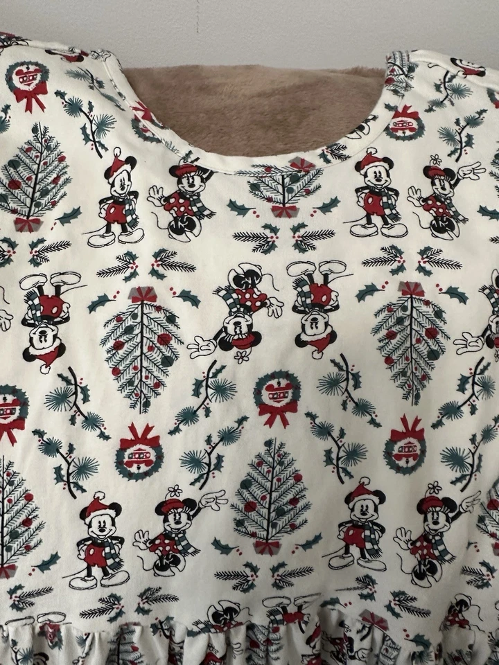 Платье девочки Disney Рождество длинным рукавом Микки Минни Ханна Андерсон размер 12 новый - Изображение 2 из 4