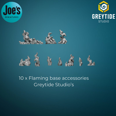 10 x Flaming base accessories - Greytide studio