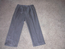 IZOD Brown pure cotton Pleated cuffed style CHINO PANTS 36x32