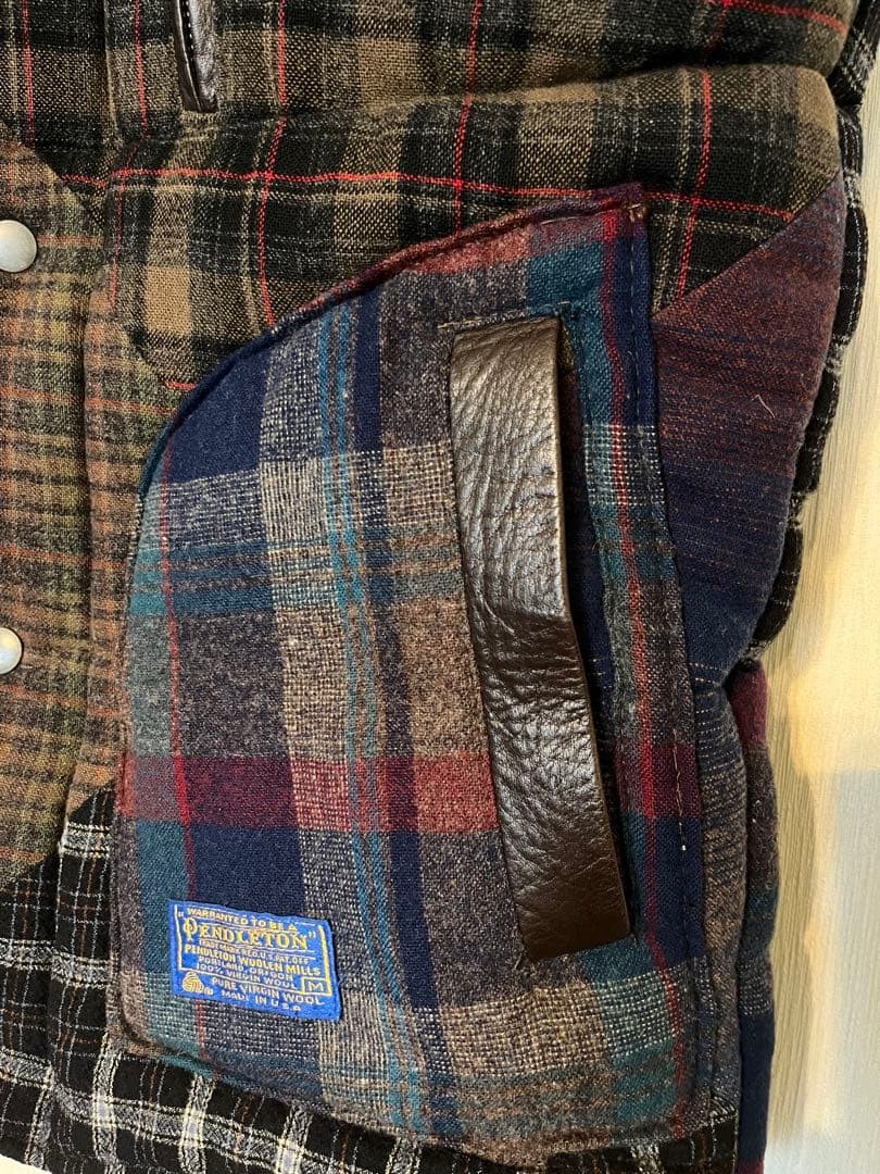 Pendleton Wool Check Down Vest M Multi-Color Wool… - image 5