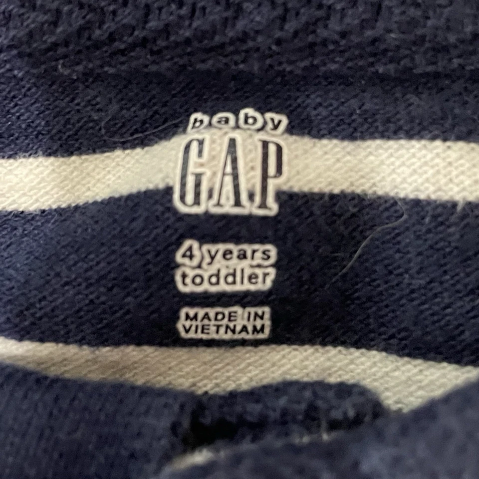 GAP Polo Shirt Boys Size 4T Toddler Blue White Striped Preppy Nautical Casual - Image 4 of 4