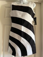 JSC  STRIPED BLACK & WHITE BODYCON  SZ 10 SHEATH DRESS NWT NEW $79.99
