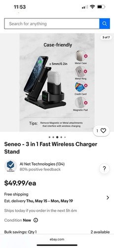 Stojak do szybkiego ładowania telefonu komórkowego Seneo 3w1 - Zdjęcie 5 z 12
