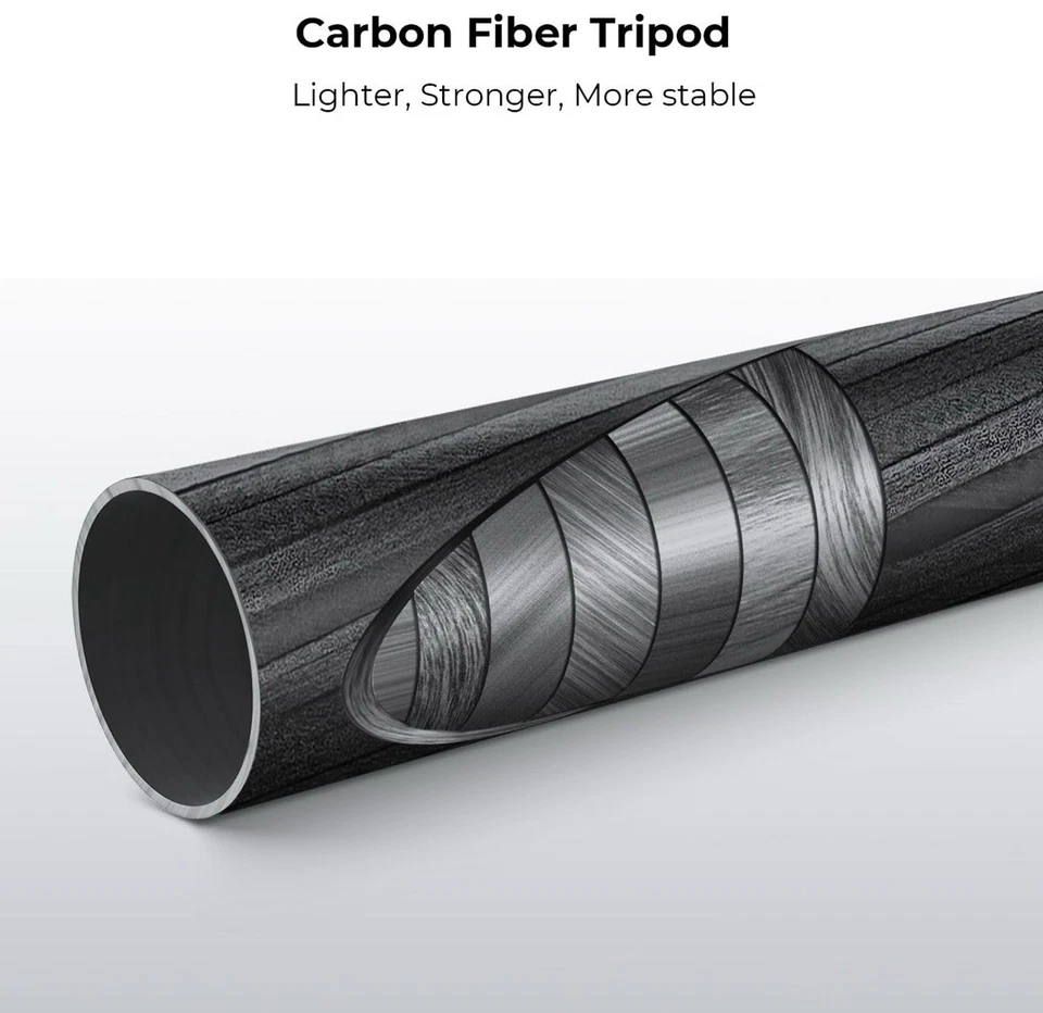 K&F Concept 68in Carbon Fiber Camera Tripod with Ball Head,Quick Release Plate - Image 3 of 4