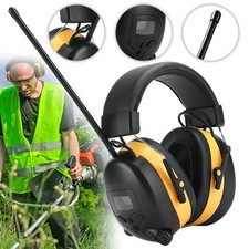 FM Radio Headphones with Digital Display 30dB FM Hearing Protection Earmuffs
